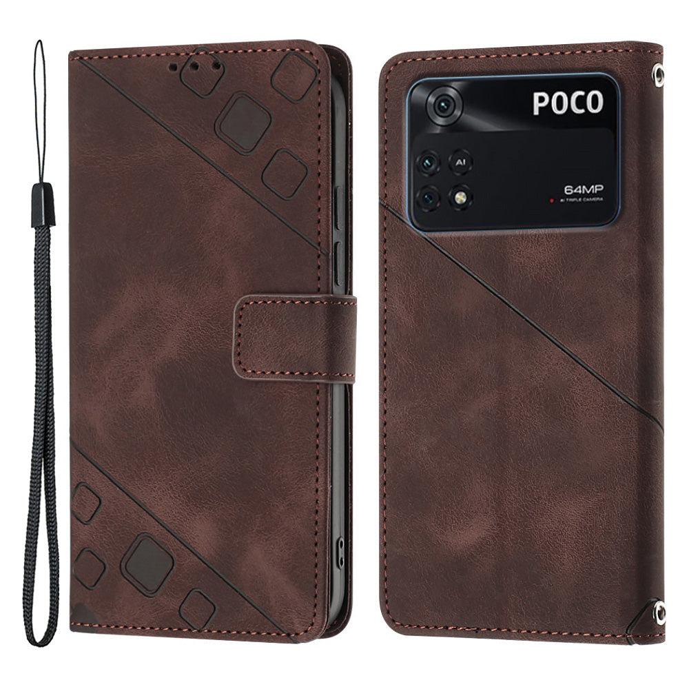 Leather Phone Case For Xiaomi Poco M4 Pro 4G PT005 YB Imprinting Series-6 Stand Wallet Skin-friendly Anti-scratch Phone Cover Leather Phone Case For Xiaomi Poco M4 Pro 4G PT005 YB Imprinting Series-6 Stand Wallet Skin-friendly Anti-scratch Phone Cover